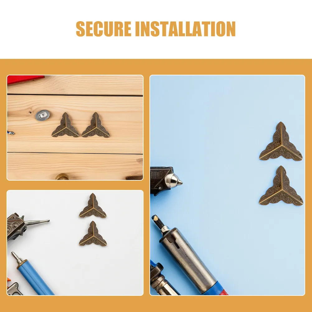 35Pcs Corner Protectors Bronze Finish Furniture Edge Guards Vintage Metal Corners Decorative Box Case Corner Guards DIY