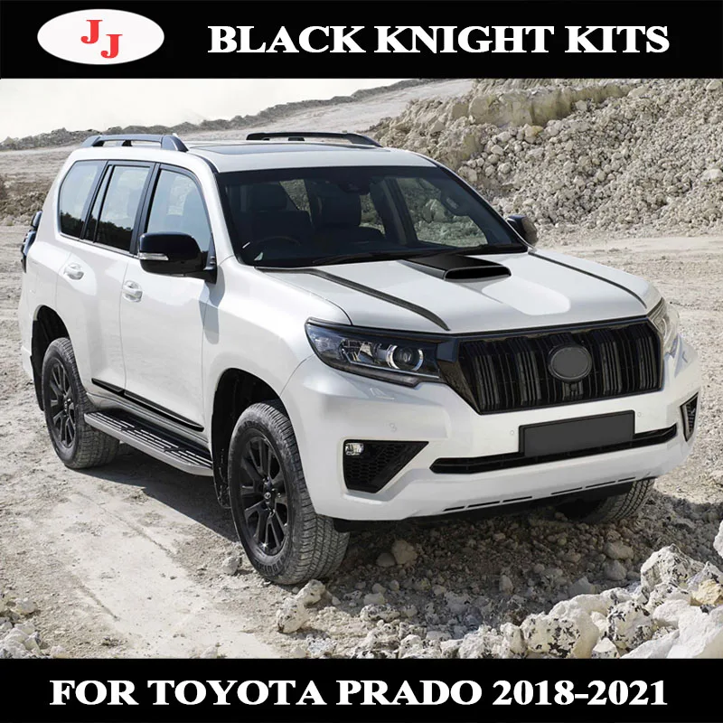 

For Toyota Land Cruiser Prado 2018-2021 Full Black Style Body Kit Set LED Tail Light Through Lamp Black Knight Sets