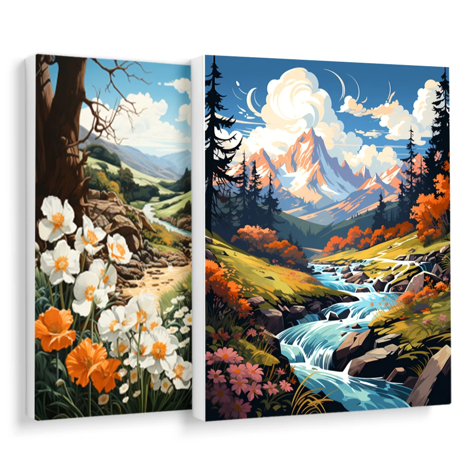 

RUOPOTY Paint By Numbers Handmade Adults Crafts Forest Landscape Art Supplies Drawing Picture Paint Kits Acrylic Home Decoration