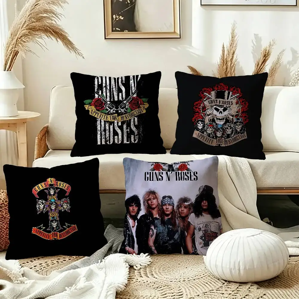 Rock Music Band G-Guns N Roses Pillow Gift Home Office Decoration Bedroom Sofa Car Cushion Cover case 45x45