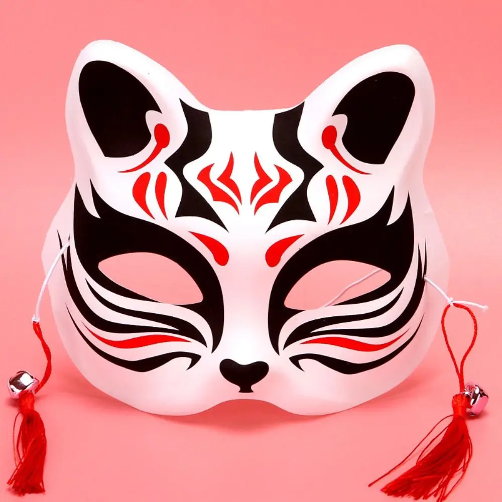2Pcs Masquerade Hand-Painted Japanese Half Face Masks Cosplay Anime Foxes Mask Party Props