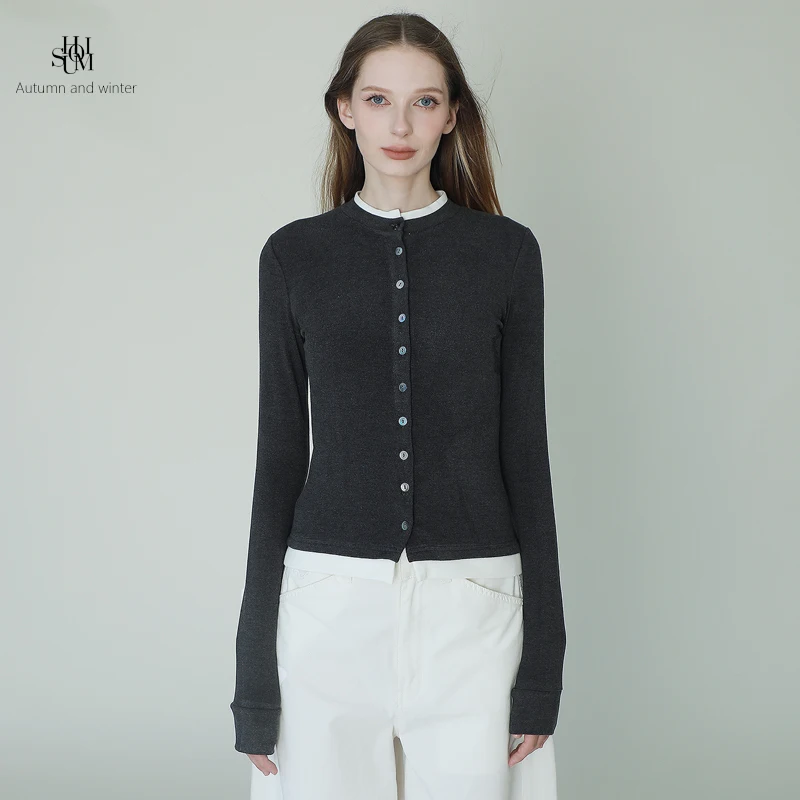 

UOM American Sle Henry Collar Long Sve T-irt Women Winter Warm Layering Base irt Stand Collar Top Clth Nylon Cotto...