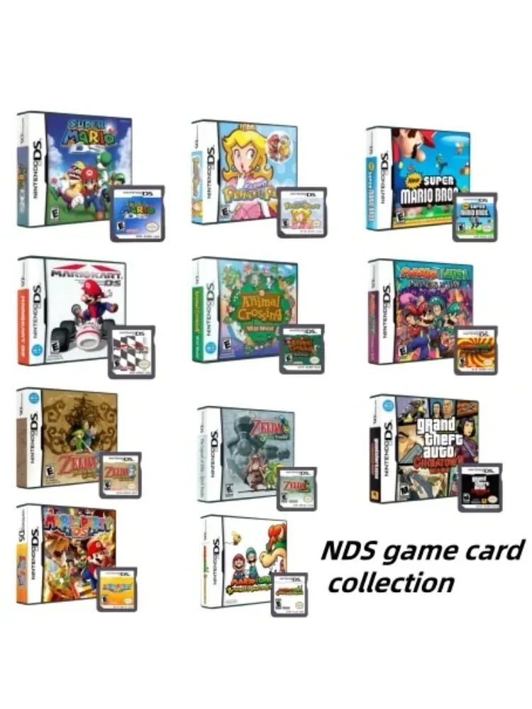 NDS game card Pokemon Pokemon Zelda Super Brothers Single card box English game multi-language customizable