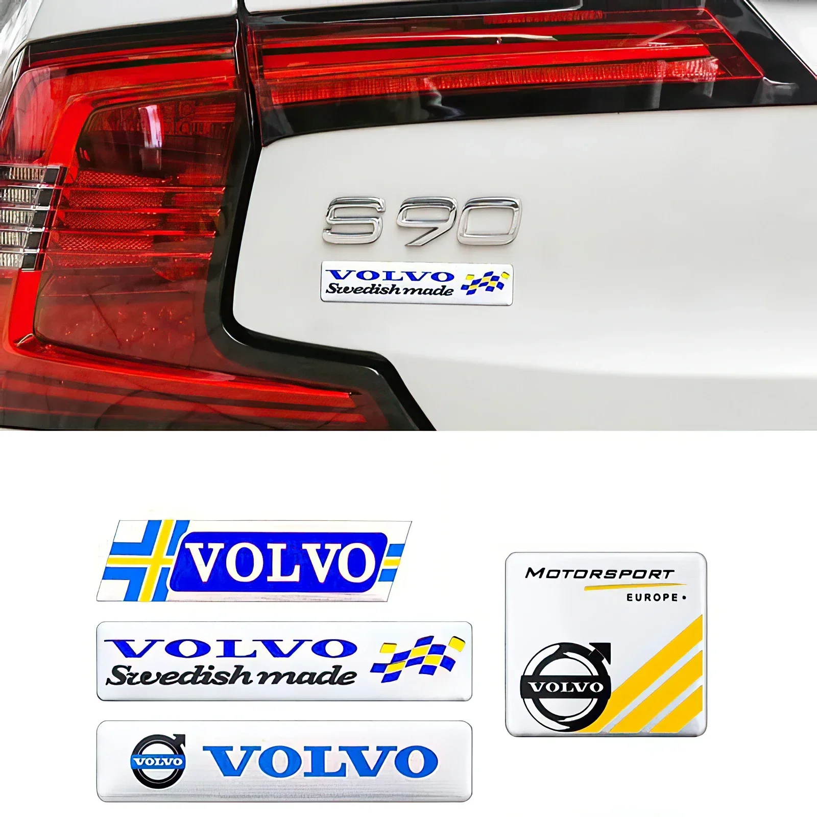 Car Accessories 3D Aluminum Emblem Badge Car Stickers Decal For Volvo Xc60 Xc90 V40 V60 S60 V50 V90 S80 C40 XC40 V70 XC70 C30