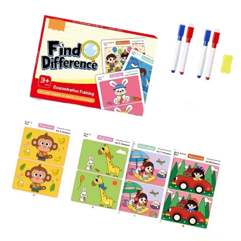 Reusing Find Differences Game Set With Storage Box Perfect For Early Childhood