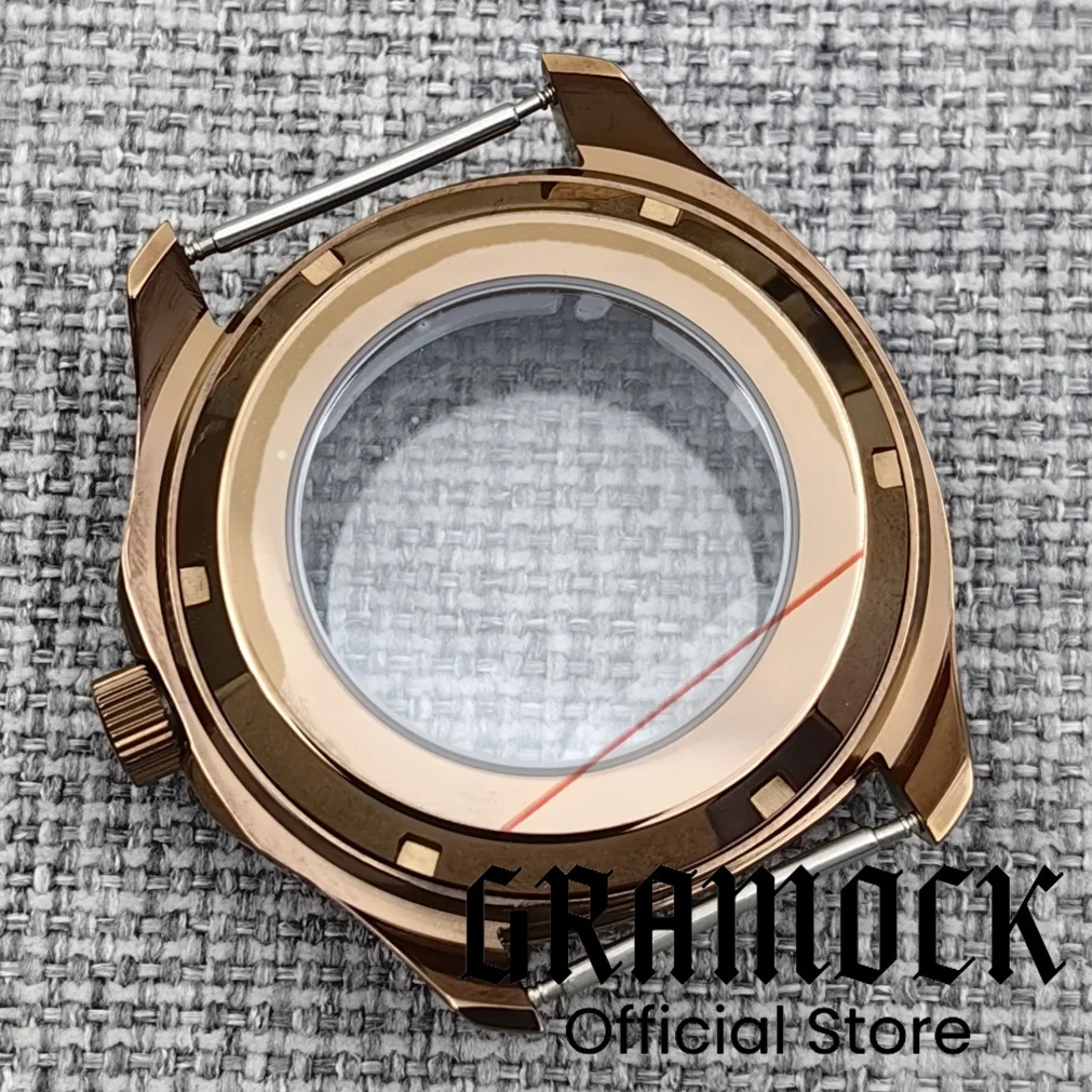 Gramock PVD Bronze Vintage 41MM Stainless Steel Sapphire Glass Dive Square Watch Case Fit NH34 NH35 NH36 ETA2824 PT5000 Movement