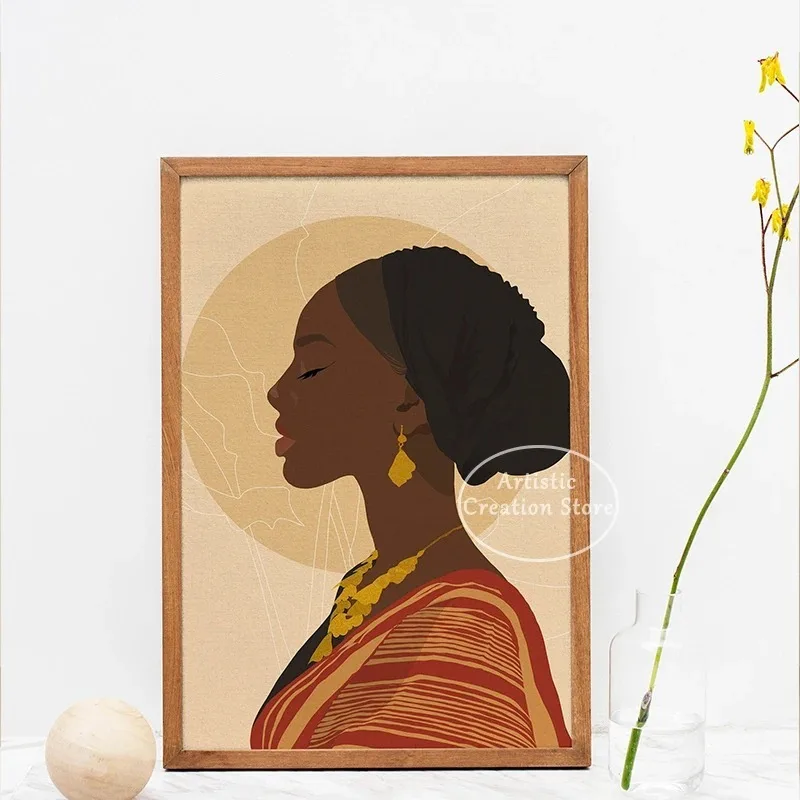 Somali Black Women Art Poster Fashion African Arab Incense Essential Oil Perfume Wall Picture Prints Canvas Painting Home Decor