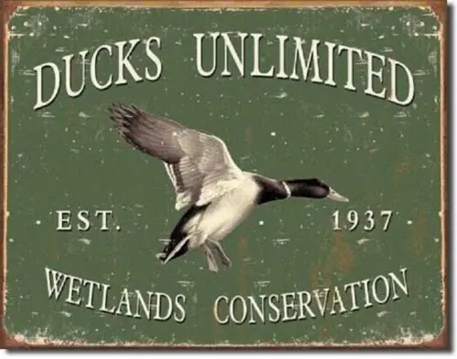 Ducks Unlimited Since 1937 Vintage Retro Hunt Cabin Wall Decor Metal Tin Sign-Aluminum