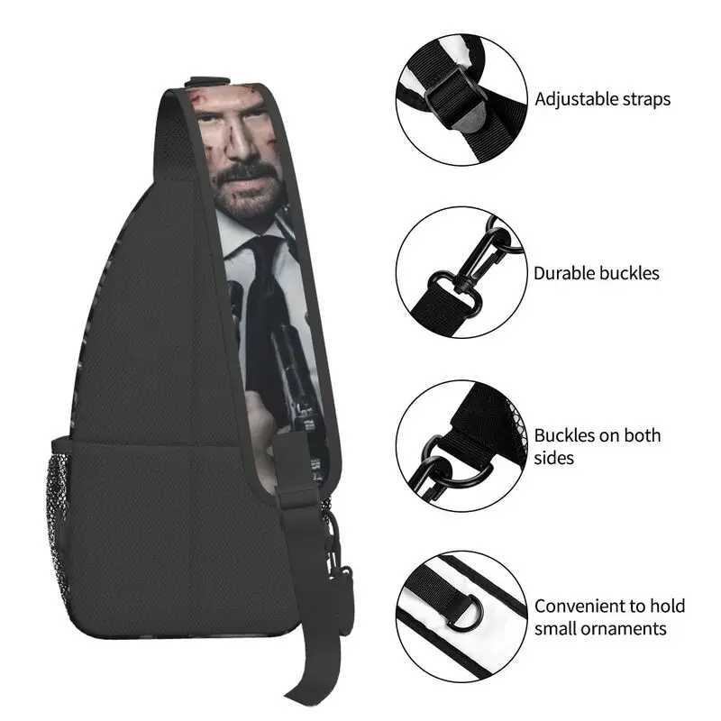 Cool John Wick Sling Crossbody Rugzak Mannen Keanu Reeves Film Schoudertassen Voor Op Reis