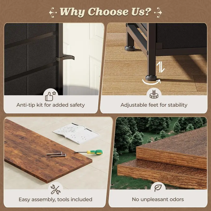 70 Inch Dresser for Bedroom, TV Stand for 65, 75, 80 Inch TV, 13 Fabric Drawer Long Dresser, Large Entertainment Center for Bed