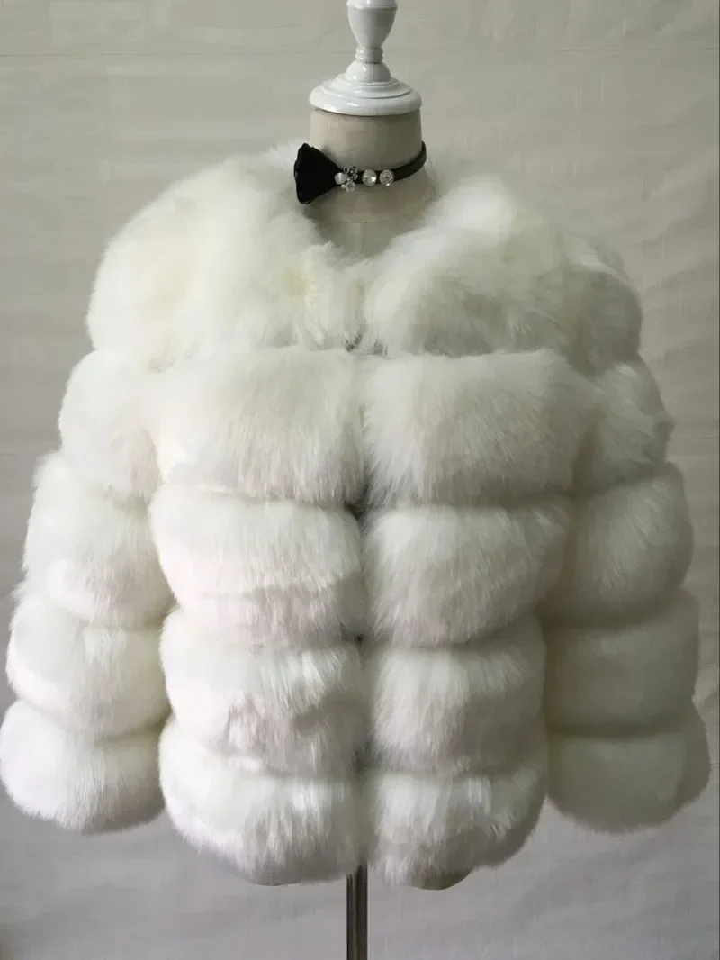 Women Autumn Winter Imitation Fox Fur Faux Fur Coat Women\'s Short Long Sleeve Fur Artificial Fur Coat