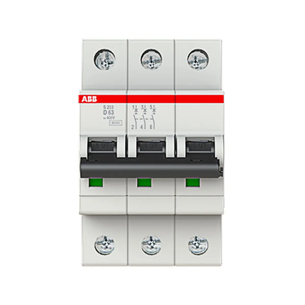 

10113759 S203-D63 2CDS253001R0631 Миниатюрный автоматический выключатель - S200 - 3P - 63 A - D - (AC) 6 кА