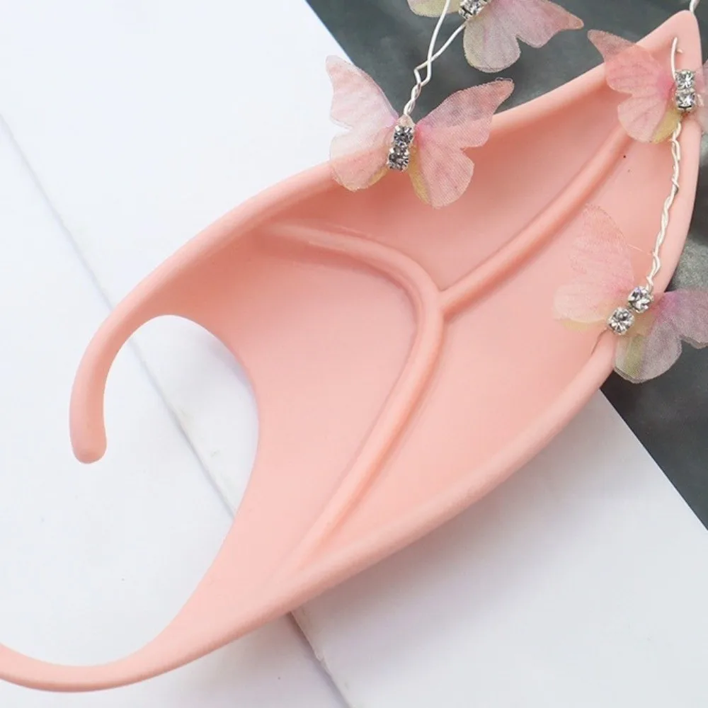 Cosplay Halloween Elf Ears Forest Butterfly Pearl Alloy Halloween False Ears with Earring Dangle Cosplay Costume