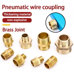 Brass Pipe Hex Nipple Fitting Quick Coupler Adapter 1/8 1/4 3/8 1/2 3/4 1 BSP Adapter Fitting Reducing Hexagon Bush Bushing