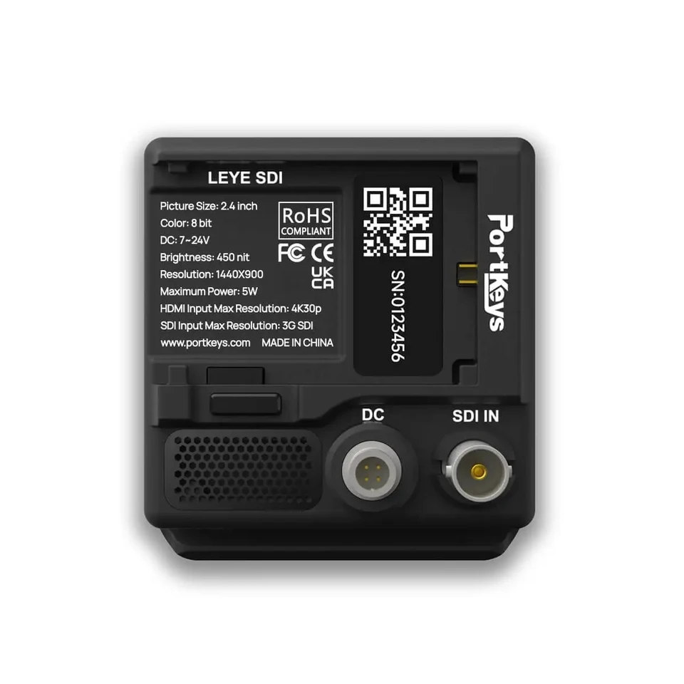 Portkeys LEYE SDI 4K 2.4 بوصة شاشة LCD خارجية EVF 3G-SDI عدسة الكاميرا الإلكترونية 233g Luma Waveform المحمولة المخرج #5