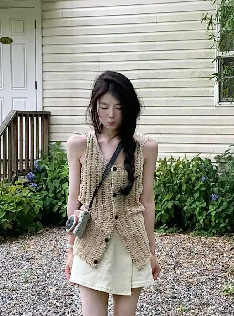 سترات الصدريات رقيقة المرأة سترة الرسن أعلى امرأة الخريف تويد مربوط صدرية مكان العمل مزاجه شركة أنيقة الحديثة مثير #4