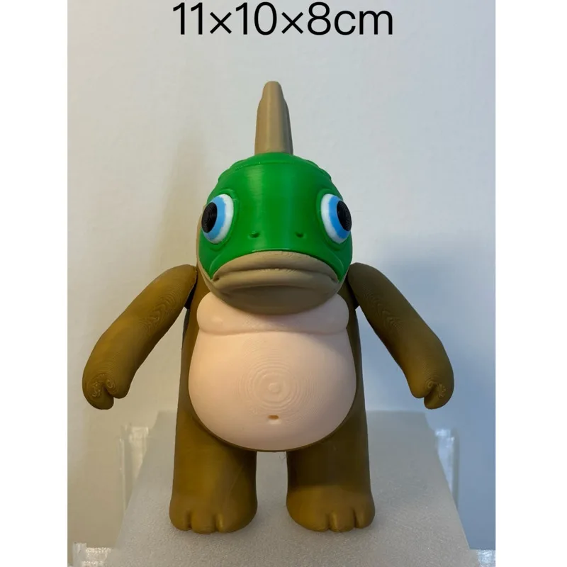Fish Head Brown Bear Chubby Head Fish Movable Joints Mountain and Sea Classic Animal Figurine Peripheral Quirky Toy Curiosity