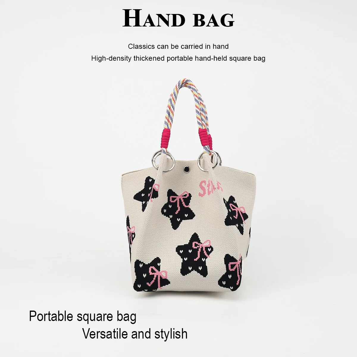 Cute Printed Handbag for Women, Lightweight Magnetic Clasp Handbag, Suitable for Carrying Mobile Phones, Umbrellas, Books, Lipsticks, and Perfumes, Perfect for Shopping, Commuting, and Taking Photos, Suitable for All Seasons