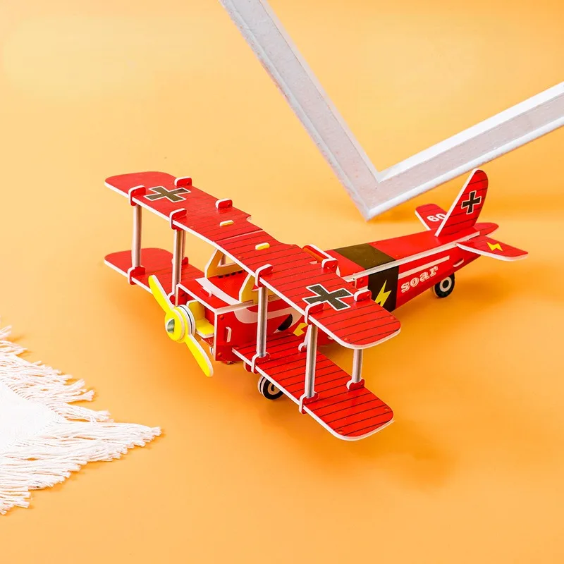 Children's Puzzle Paper and eps Educational Toys Kindergarten Handmade DIY  3D Puzzle Plane Boy Jigsaw Educational Toys