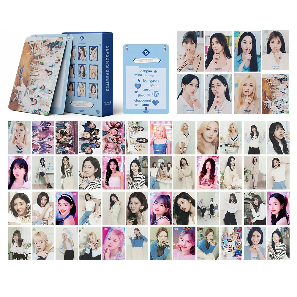 55pcs/set Kpop TWICE Lomo Cards and Stickers TWICE 13th mini Album With YOU-th NAYEON Single Photocards