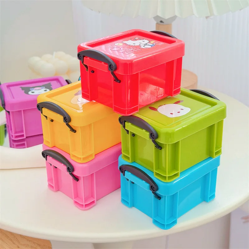 Sanrio Hello Kitty boîte de rangement de ruban de compte à main boîte de papeterie de dessin animé Mini boîte de rangement de bureau petite boîte carrée cadeaux pour fille