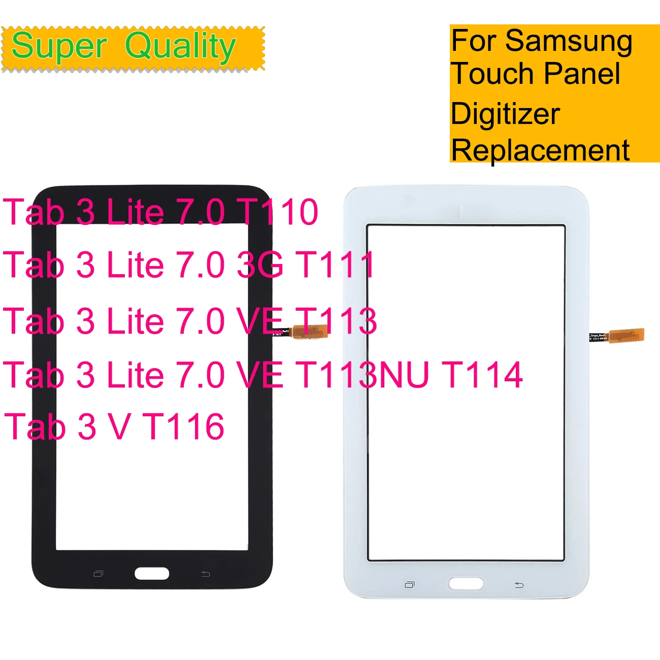 

10Pcs/Lot For Samsung Galaxy Tab 3 Lite 7.0 3G T110 T111 T113 T113NU T114 Touch Screen Digitizer Front Outer Glass Panel Sensor