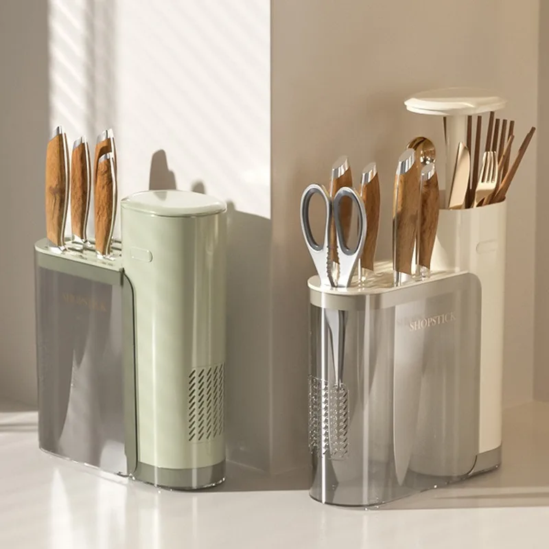 Multifunctional Kitchen Utensil Holder, Countertop Chopstick & Knife Storage Organizer