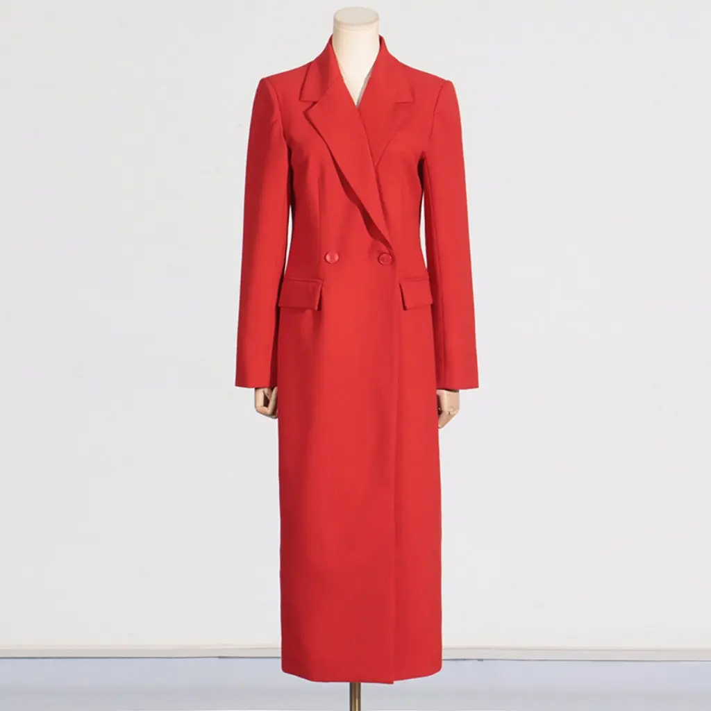 

Элегантный женский стиль, элитный пиджак для женщин, европейская и американская мода, тонкая длинная осенняя верхняя одежда с талией