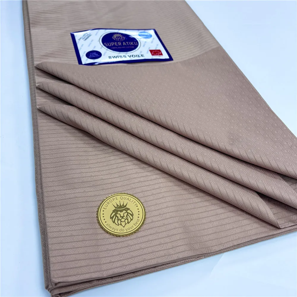 

Роскошная швейцарская вуаль 5 ярдов, 100% хлопковая кружевная ткань хорошего качества, мягкая африканская ткань Atiku для мужской одежды, материалы 15A57