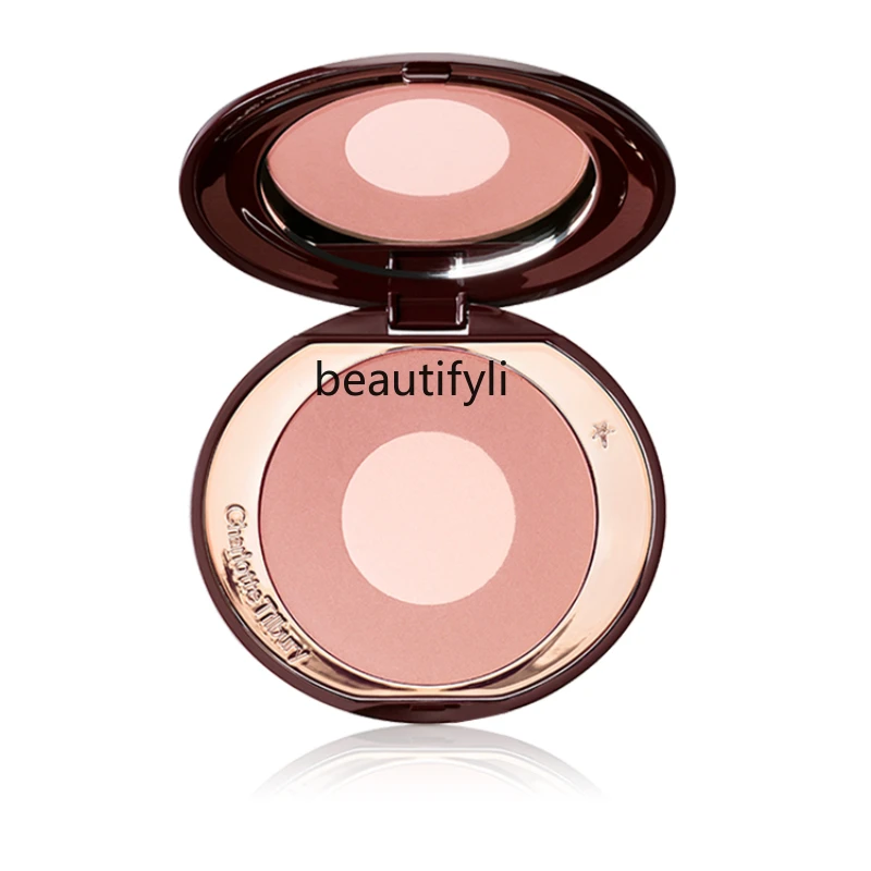 yj Two-Tone Blush Highlight Integrated Makeup Palette Natural Repair Decoration Easy to Color