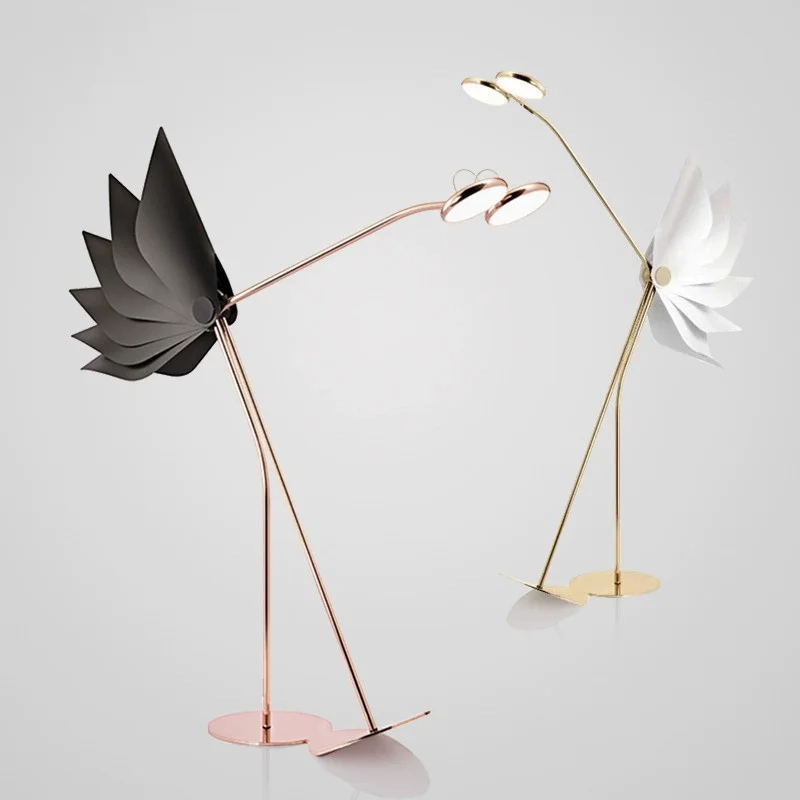 Danish Nordic personality postmodern living room floor lamp ostrich modeling creative avant-garde study minimalist luxury LED