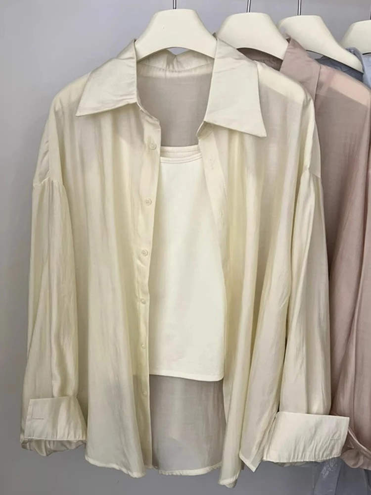 Ele Comfortable Breathable Cool Lightweight Sun Protection irt Casual Slim Long Sve Women's Top Sli Design Autum...