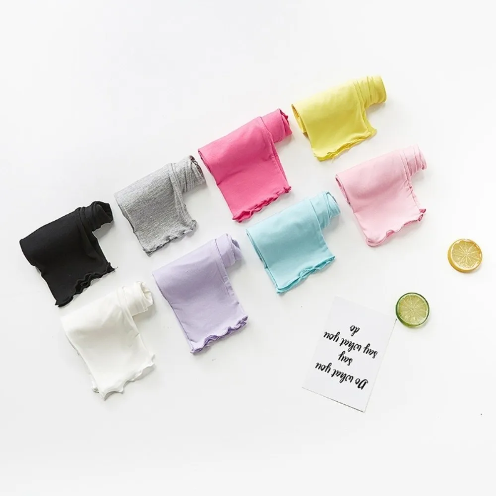 Sweet Ultra-thin Children Clothing Ruffles Candy Color Cropped Pants Modal Cotton Breathable Children Clothes Gift
