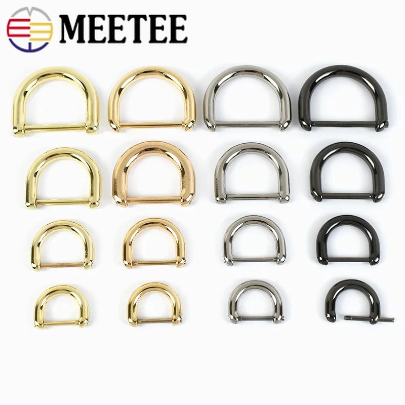 5/10/20Pcs Detachable Metal D Ring Buckle 13/16/20/25mm Bag Strap Clasps Hooks Chain Connector DIY Luggage Hardware Accessories