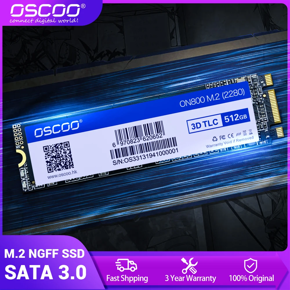 

Твердотельный накопитель OSCOO M.2 SSD NGFF 2280, 128 ГБ, 256 ГБ, 512 ГБ, 2D микросхемы MLC