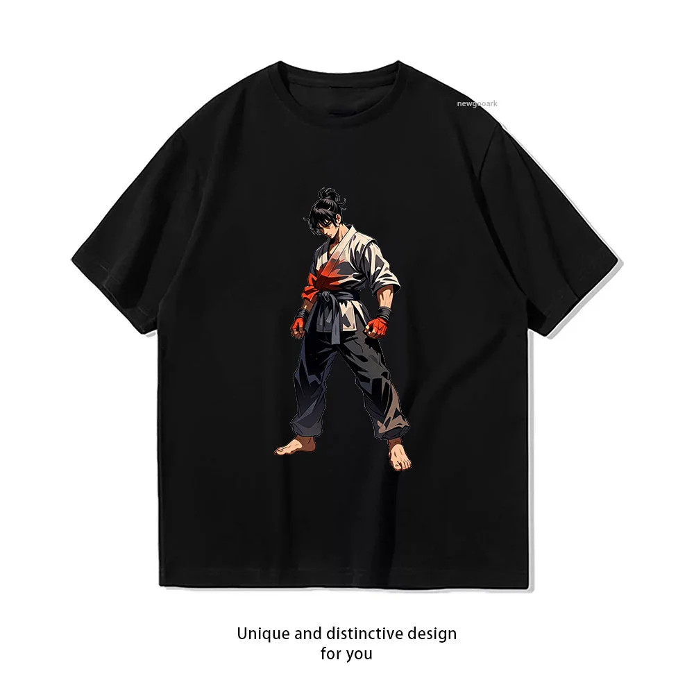 Karate Master Art T-Shirt Design  Casual Cotton Short Sleeve Tee for Men Women