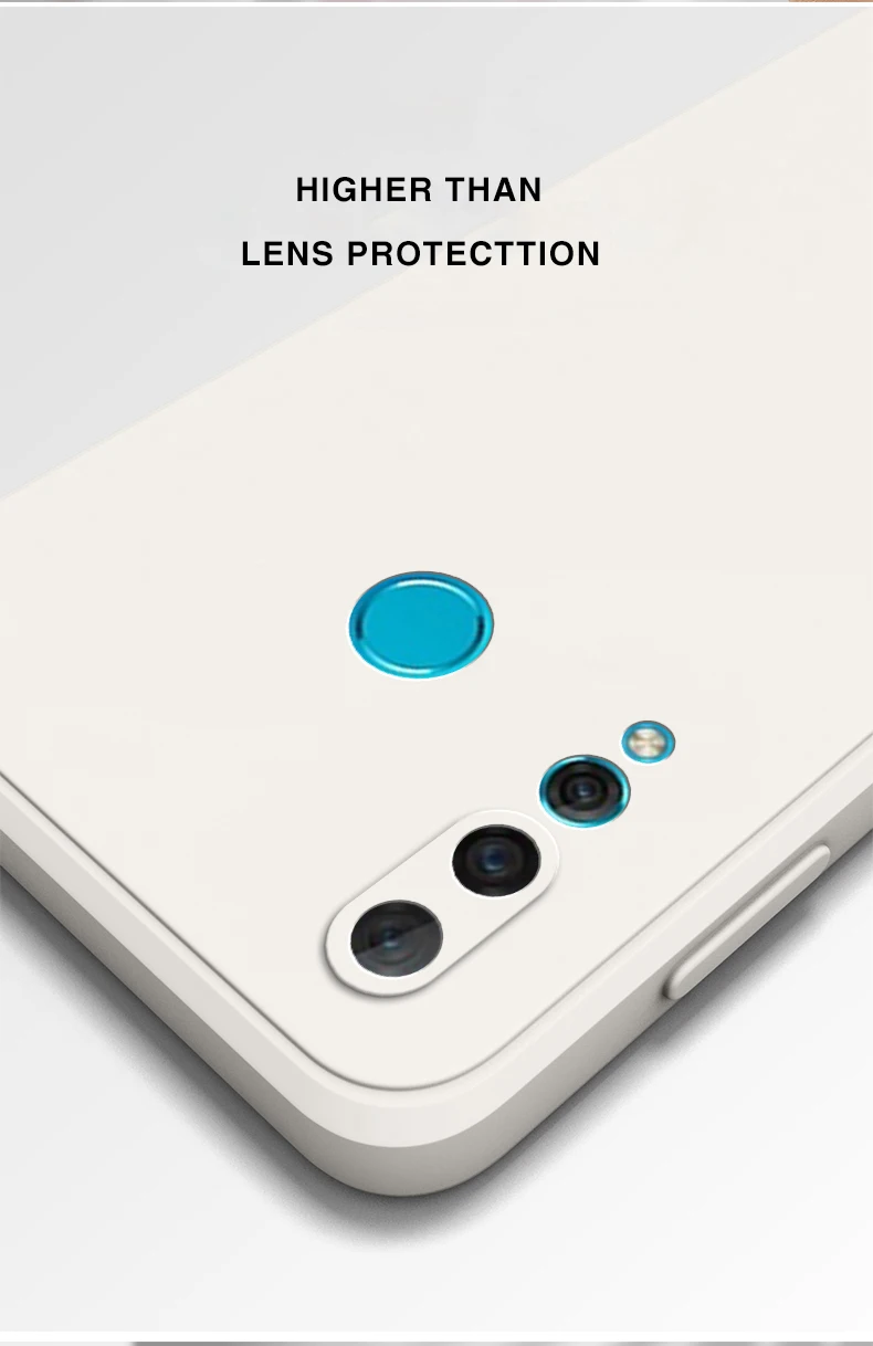 Quadratische Flüssigsilikon-Handyhülle für Huawei Y6P Y7P 2020 P40 Lite E Y6 Y6S Y7 Y9 Prime 2019 P Smart Z P30 Lite Cover Fundas – Detail 4