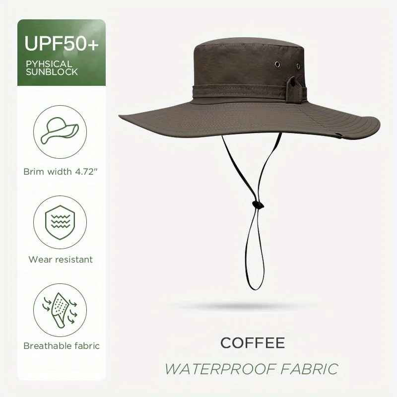 New Waterproof Fisherman Hat Outdoor Summer Sun Anti UV Protection Breathable Mesh Camping Hiking Mountaineering Caps Mens Women