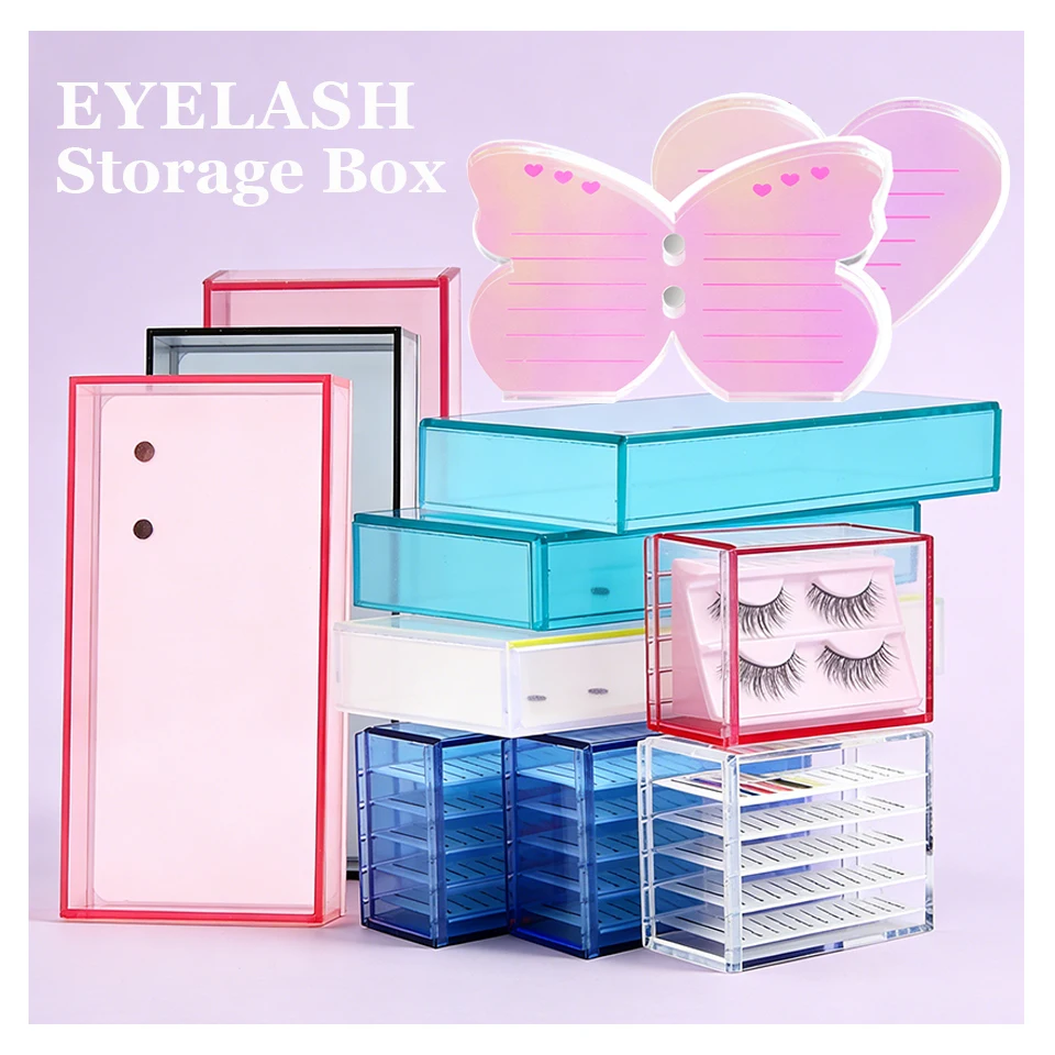 

Акриловый органайзер для хранения наращенных ресниц с пылезащитной крышкой, подставка для демонстрации и хранения инструментов для макияжа