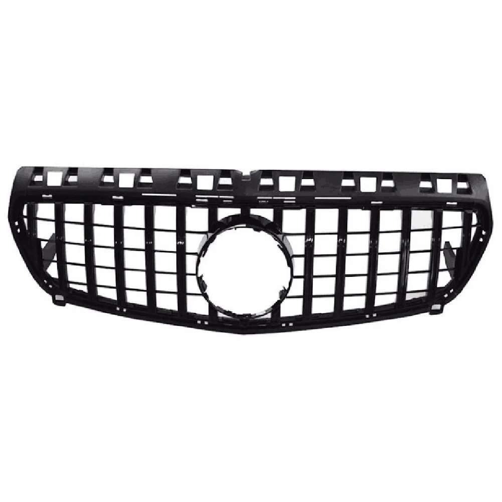 Black Car Front Bumper Upper Mesh Grill GTR Sport Style Grille For Mercedes Benz A Class W176 A200 A250 A45 2013 2014 2015