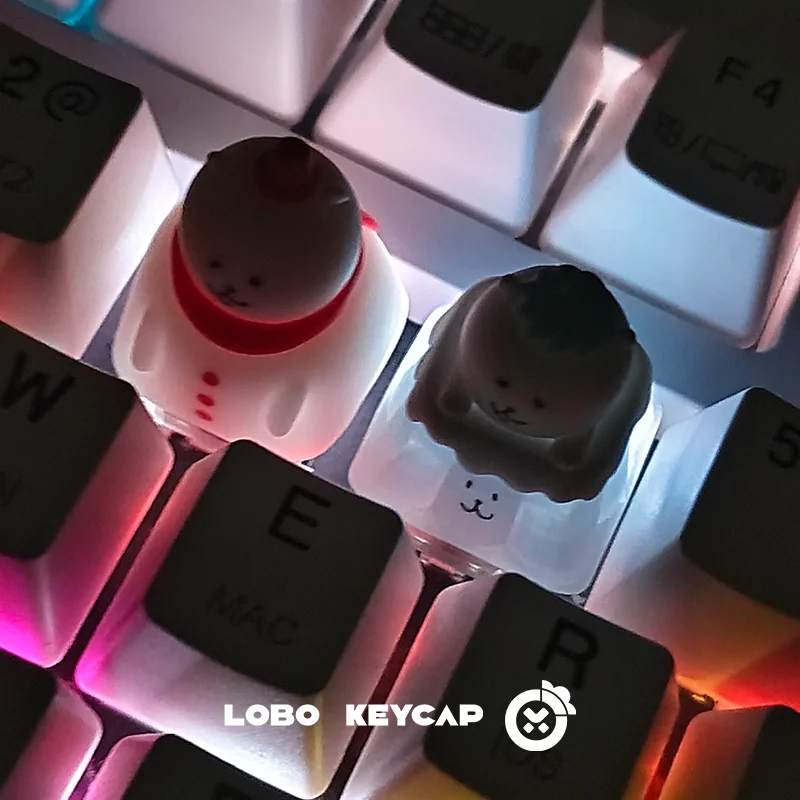 Lobo Keycap Kawaii Witz Bär Usagi Actionfiguren Thema Harz Peripherie Kunst Keycaps Mechanische Tastatur Dekoration Geschenk