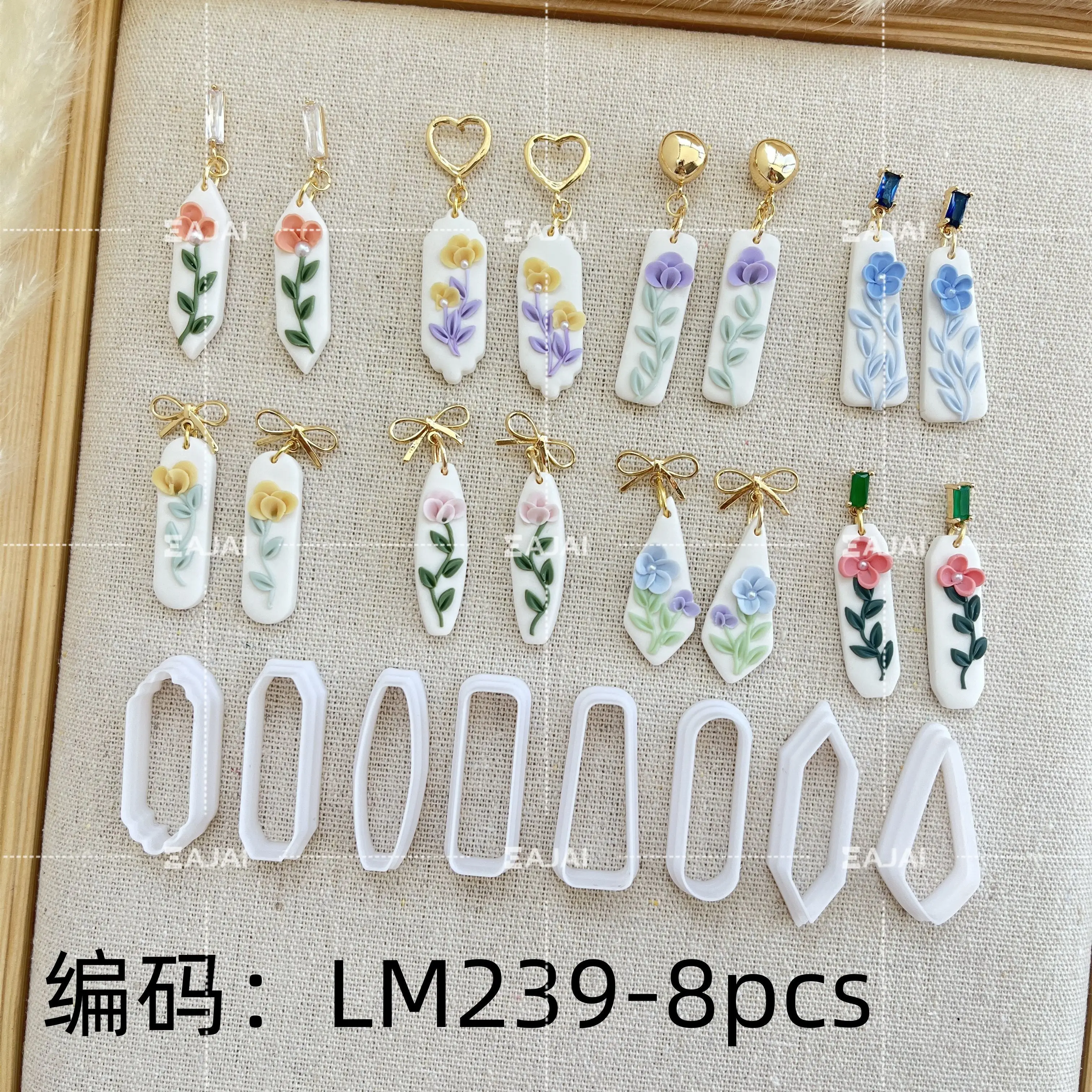 

Vibrant Spring Bouquet Floral Polymer Clay Cutters Leaf Shaped Earrings for Dangle Jewelry Making Pottery Clay Cutter Tools