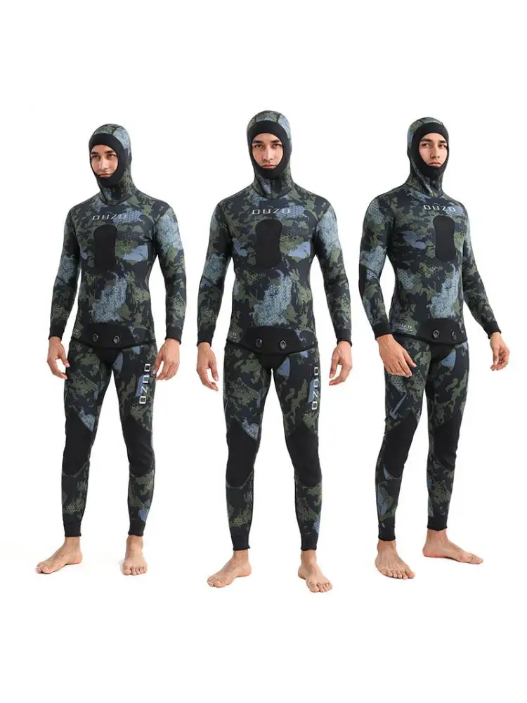 3mm Men Spearfishing Wetsuit Camouflage Neoprene One-piece Diving Suit For Scuba Free Diving Jumpsuit Cold Water Swimsuit