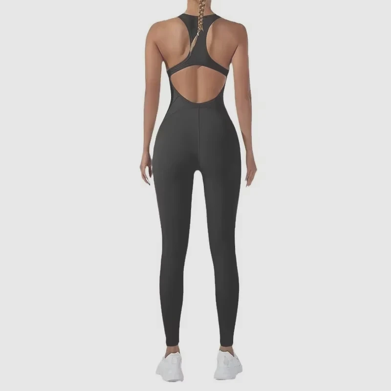 

Seamless Yoga Jumpsuits Sports Fitness Peach Hip-lifting Tight Pants Backless One-piece Workout Gym Tracksuits for Women