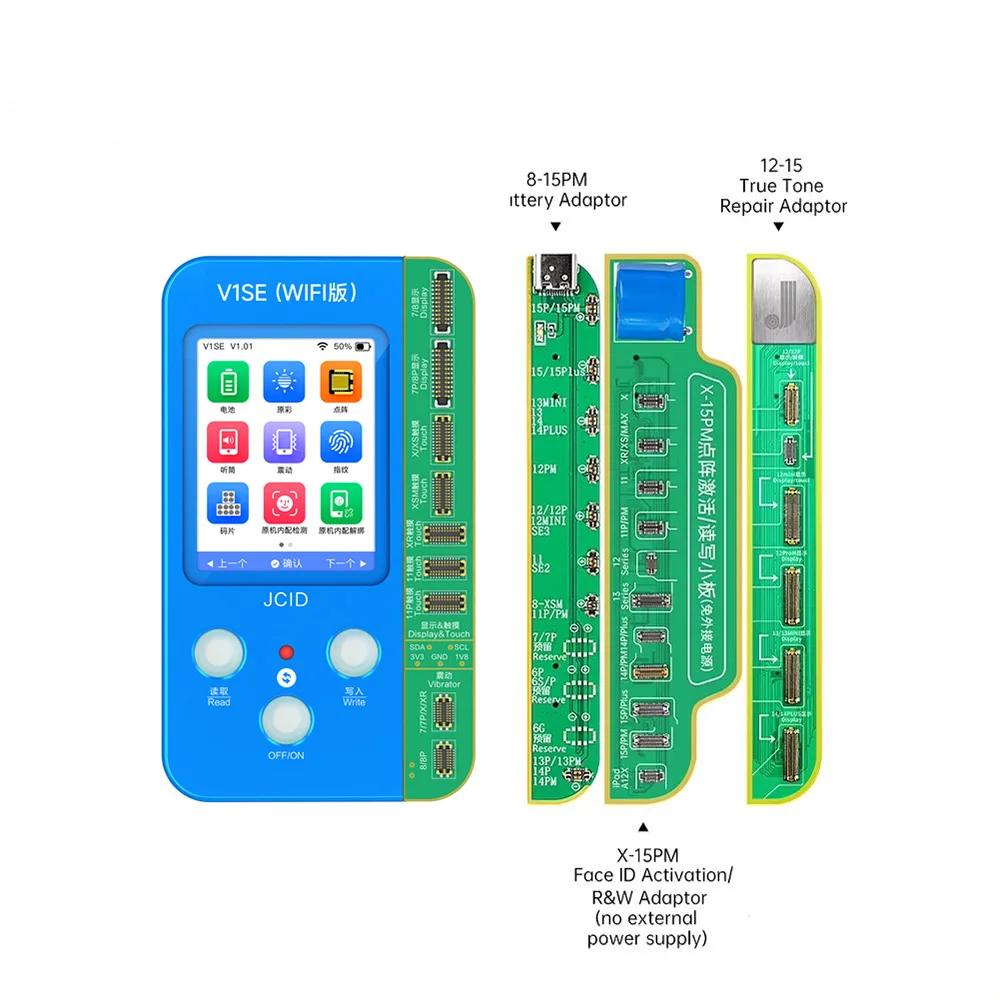 JC V1SE Programmer for iPhone X 11 12 13 14 15 Pro Max Photosensitive Color Touch Shock Fingerprint Battery Programmer