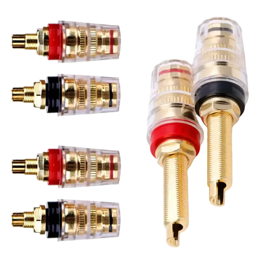 

Розетка типа «банан» с кристально чистой резьбой, позолоченная медная клемма для динамика, аудиоразъем M8 L8