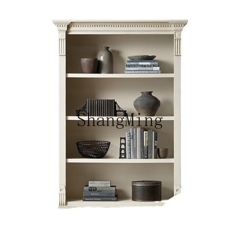 

ZYY solid wood retro glass double door dining side display cabinet living room bookcase display cabinet