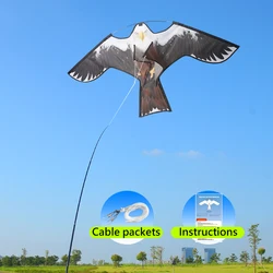 1.2m Simulated Bird Repellent Eagle - White Head + 2m Threaded Kite, Farmland Orchard Scary Bird Simulated Eagle