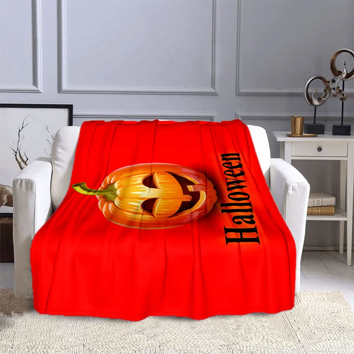 

Halloween Cartoon pumpkin terror Blanket Children's Blanket High Quality Flannel Blankets Soft Comfortable Home Travel Blanket