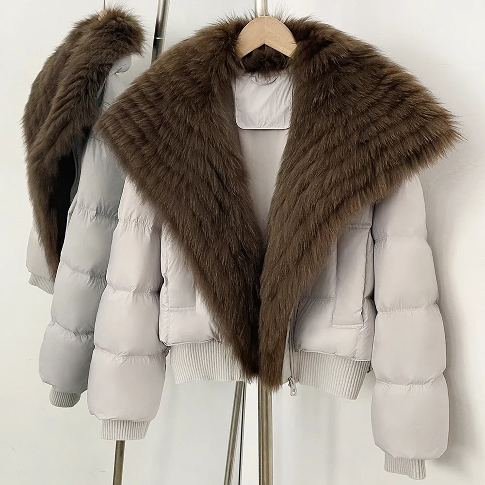 OFTBUY New Winter Clothing Female Duck Down Jacket Women Natural Fur Coat Short Warm Fashion Casual Fur Collar Puffer Outerwear